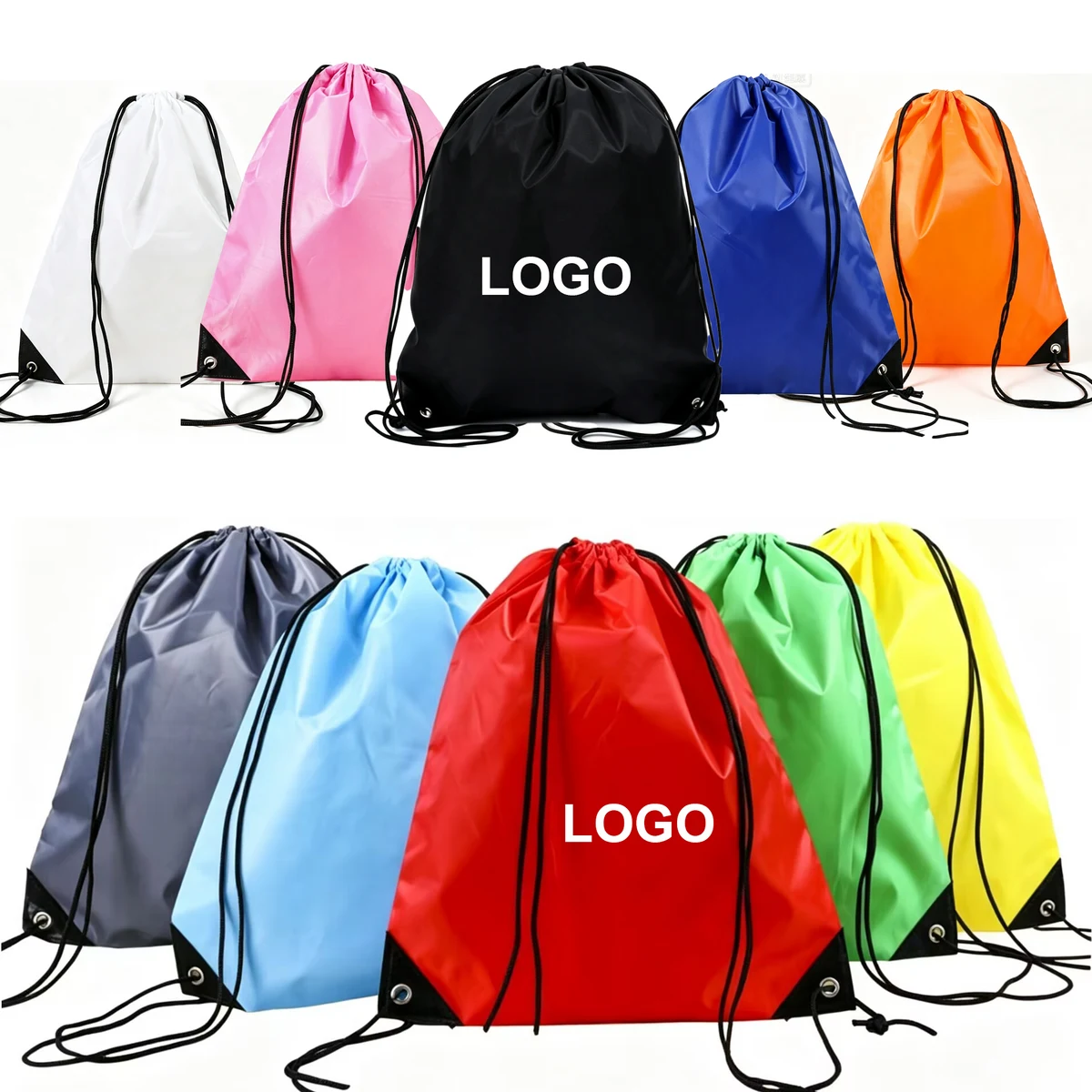 Dual-Shoulder Sports Drawstring Bag With Side Pockets 1