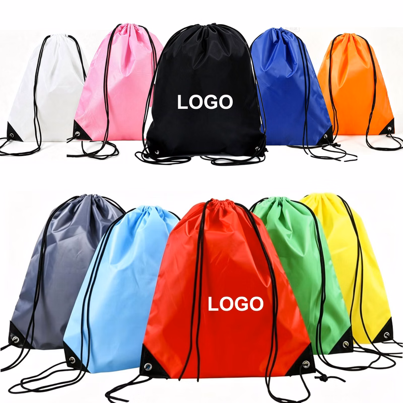 Dual-Shoulder Sports Drawstring Bag With Side Pockets