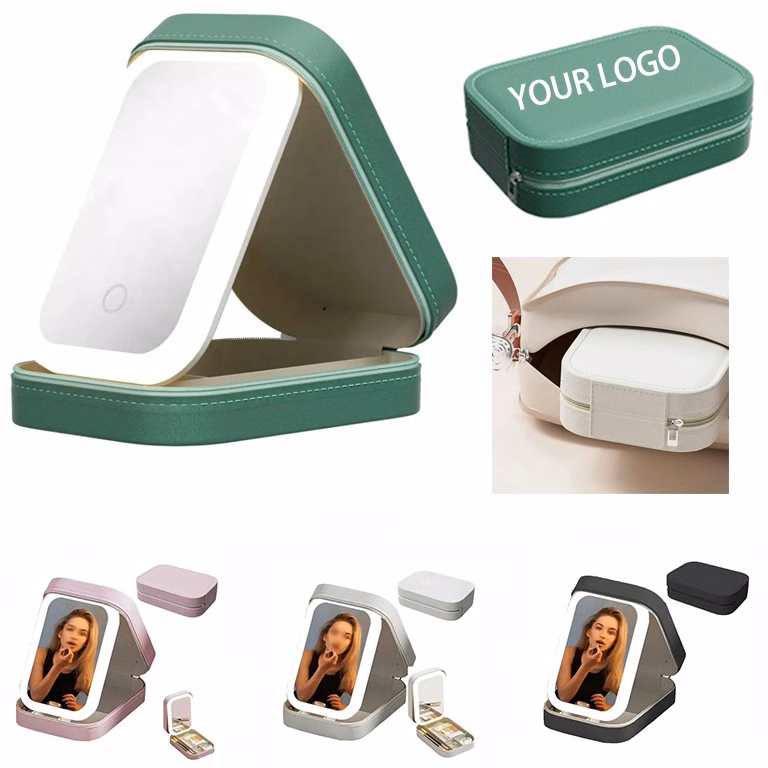 Travel Makeup Bag with LED Mirror