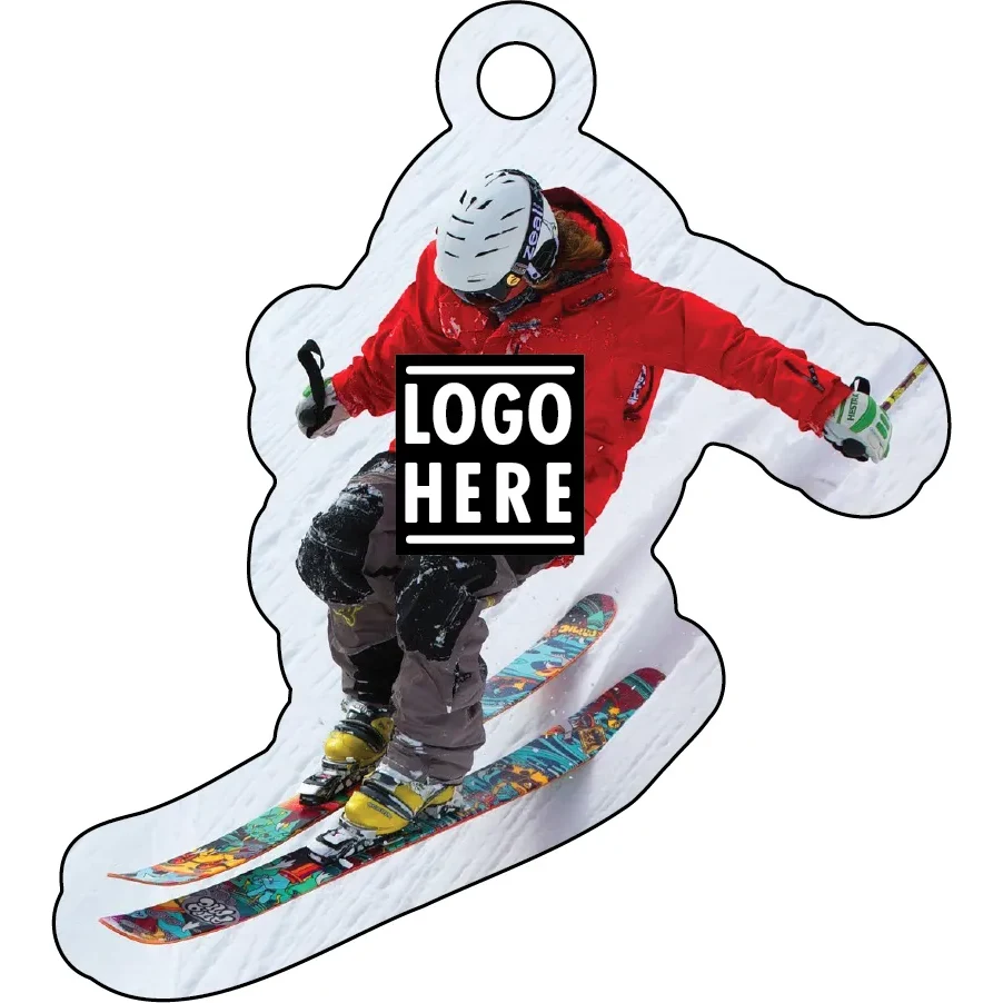 1/4" Recycled Wood Ornaments-Skiier 1
