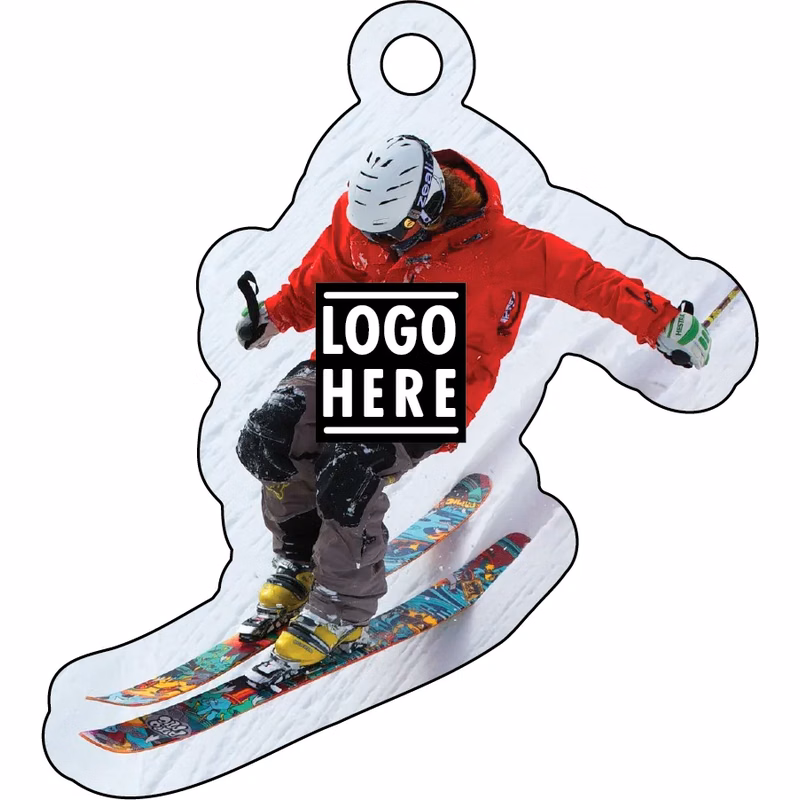 1/4" Recycled Wood Ornaments-Skiier