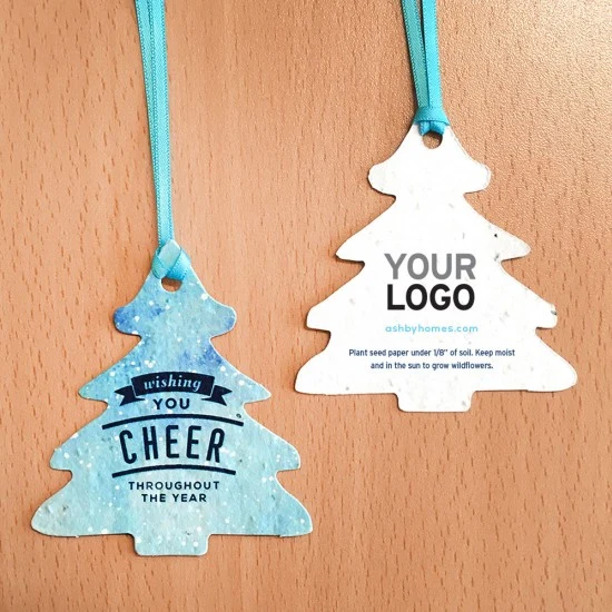 Wishing You Cheer Rounded Tree Seed Paper Holiday Ornaments 1
