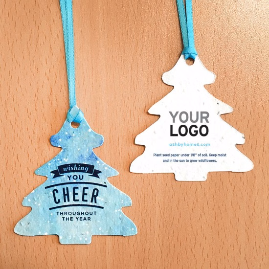 Wishing You Cheer Rounded Tree Seed Paper Holiday Ornaments