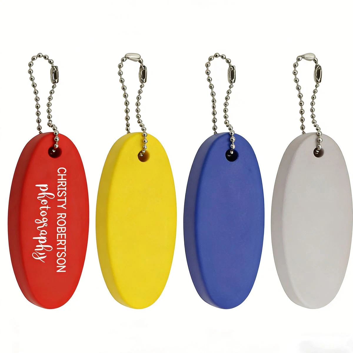 Oval PU Float Keychain Floating Waterproof Key Ring Custom Logo Available 1