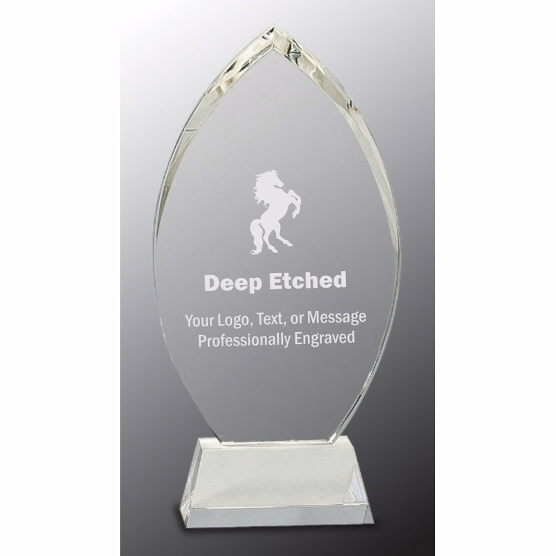 10 1/4" Crystal Oval Award on Clear Base