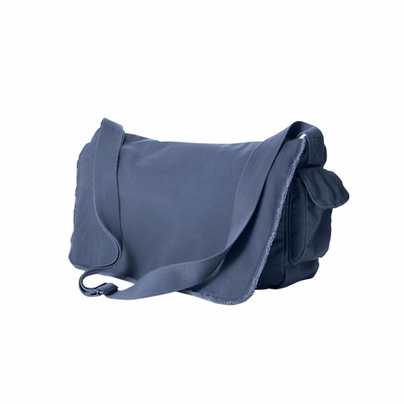 Pigment-Dyed Raw Edge Messenger Bag - 1908