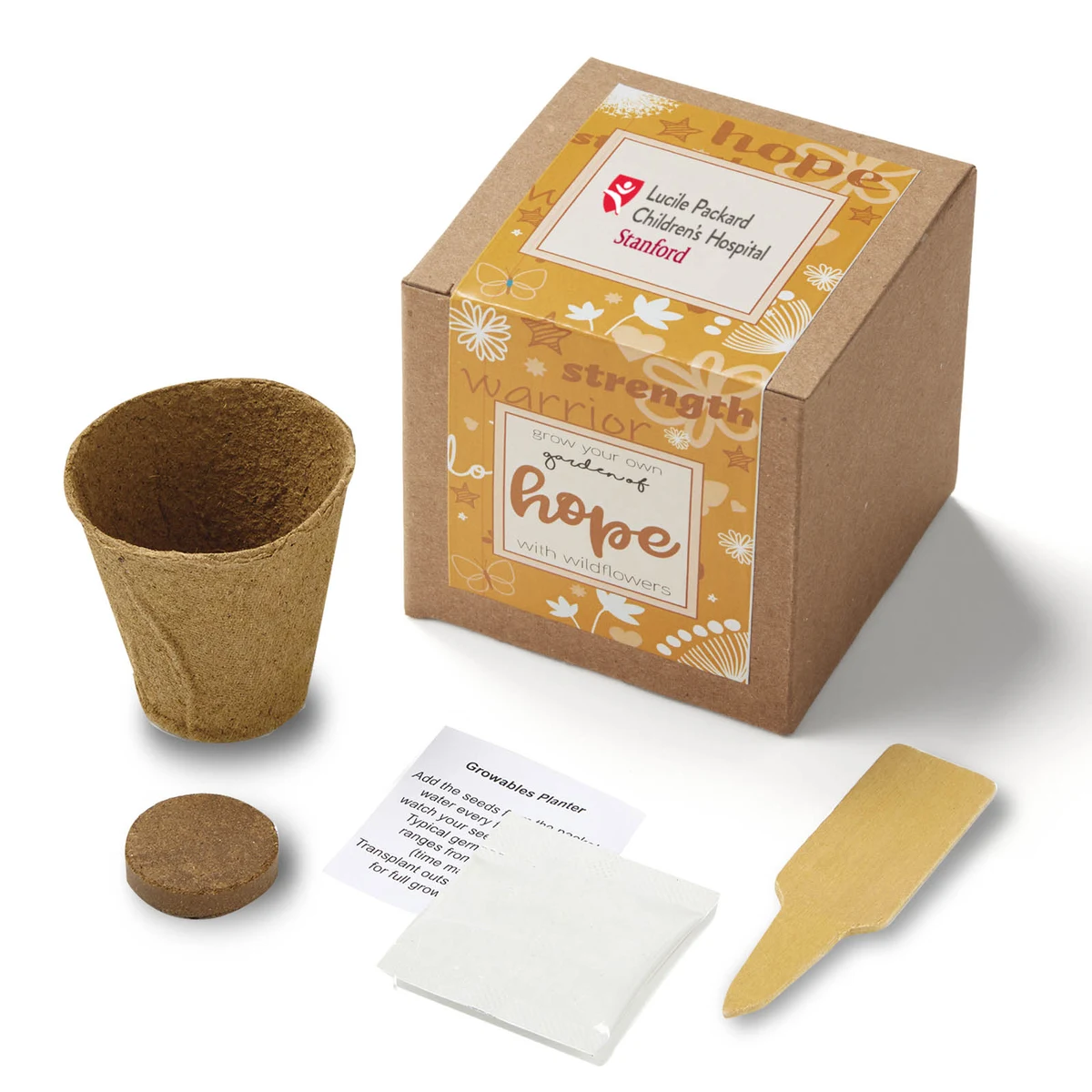 Orange Garden of Hope Planter in Kraft Gift Box 1