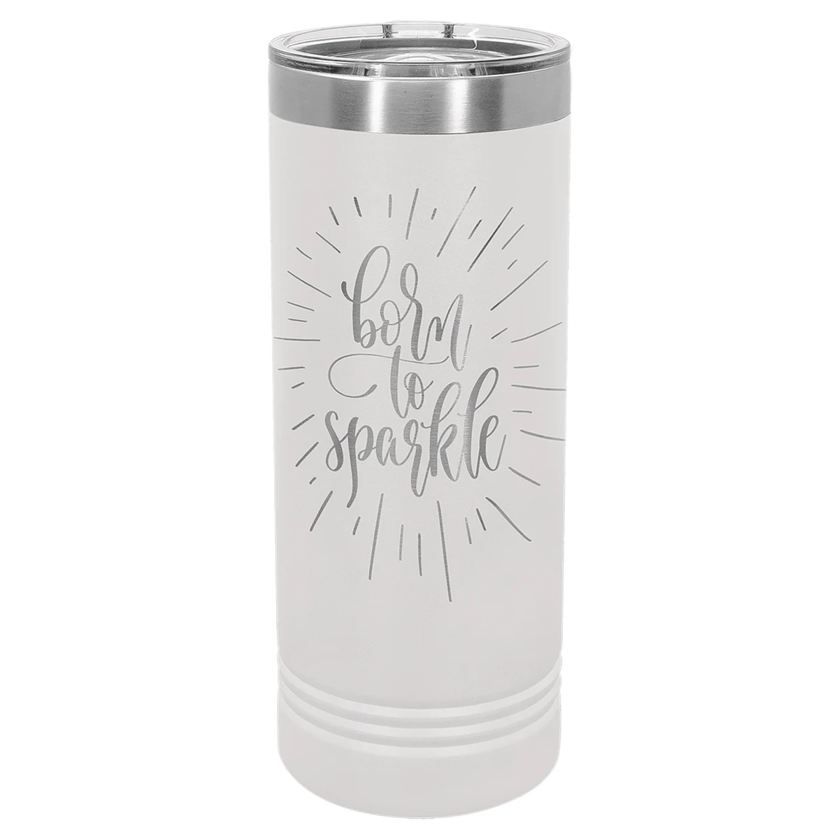 Polar Camel 22 oz. White Skinny Tumbler with Slider Lid 1