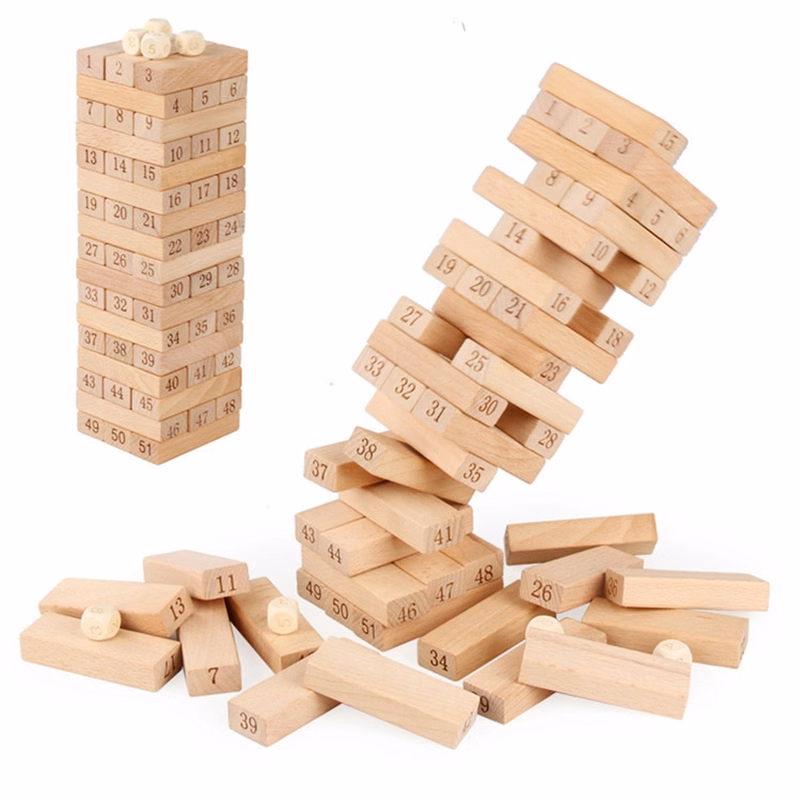 Cool Toys Timber Tower Wood Block Stacking Game (54 Pieces)