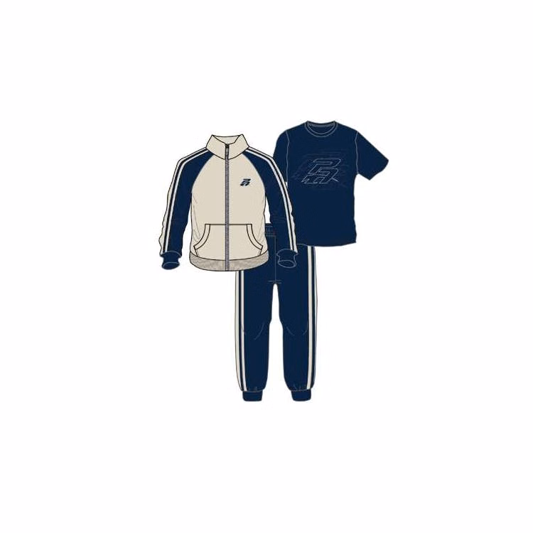 Boys' Tricot Set Blue-Beige 3pc 8-12