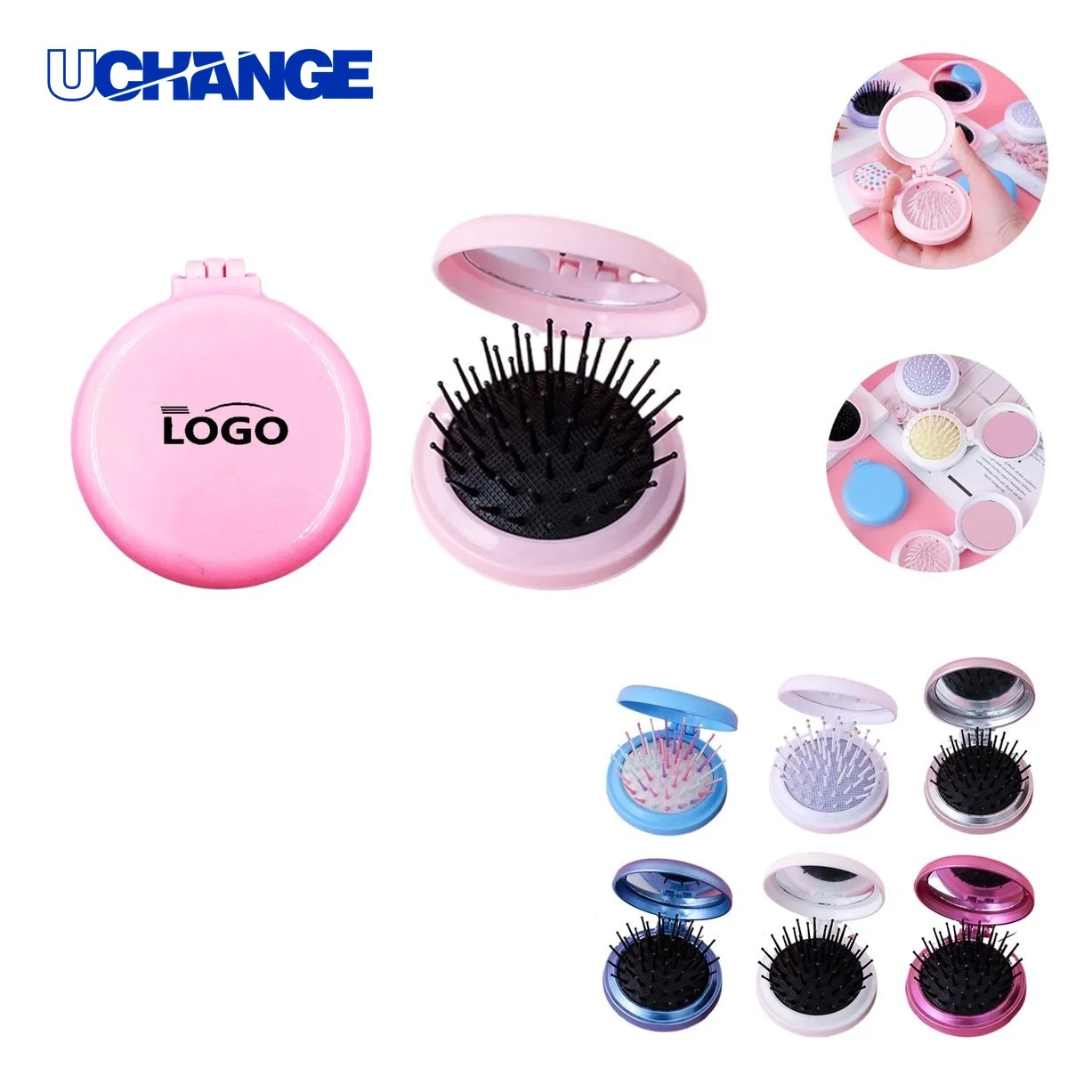 Folding Air Cushion Hair Comb with Mirror 1