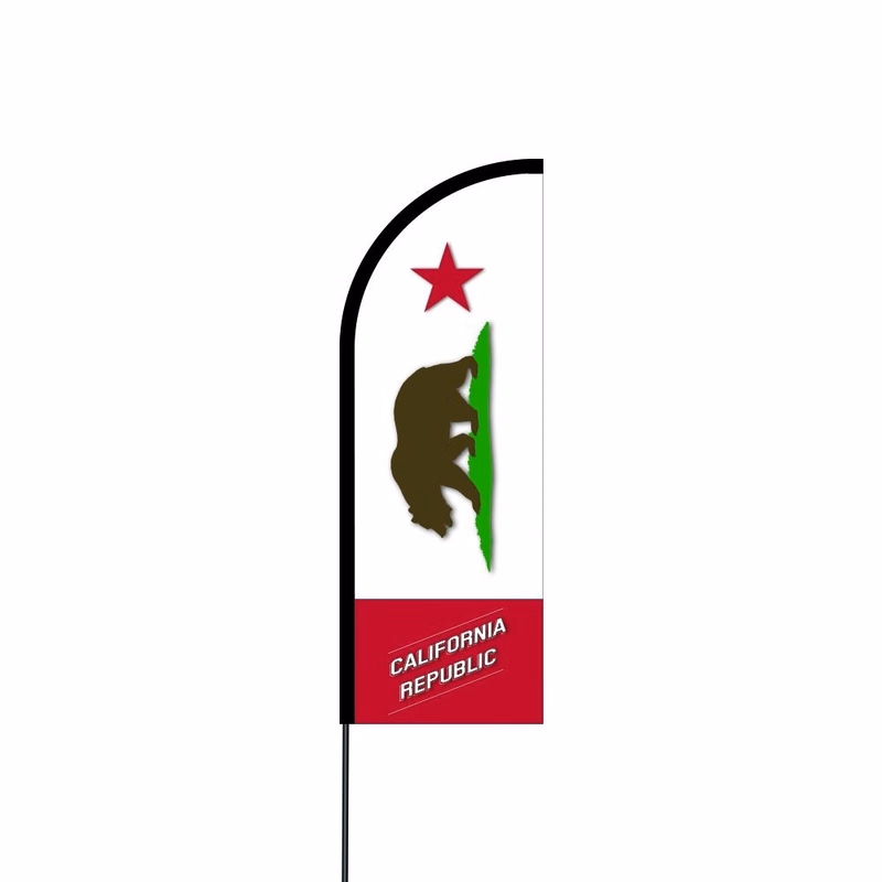 California Republic 2 Flag Kit 14' Feet Feather Flag Sign Outdoor Banner