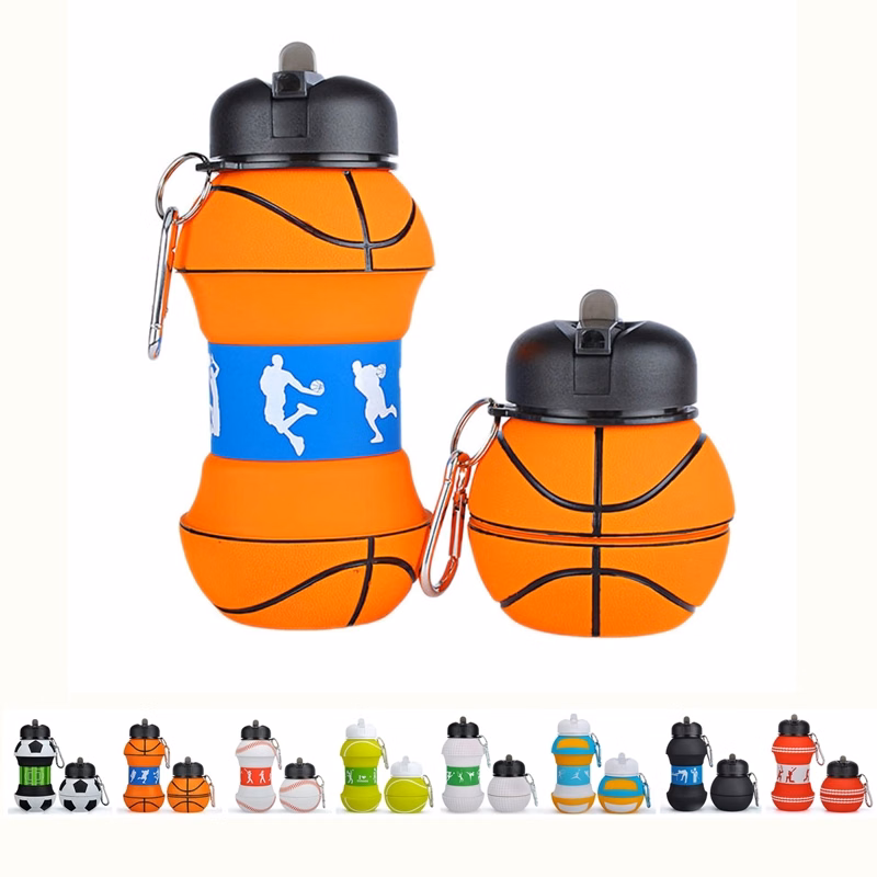 Custom Collapsible Basketball Sports Water Bottle