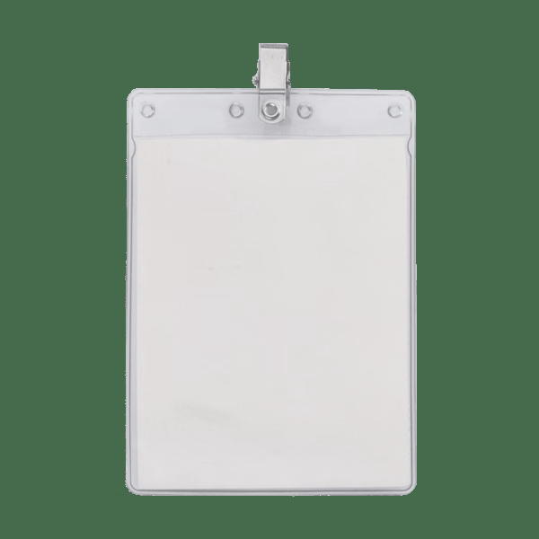 4" x 6" Blank Large Vertical Vinyl Pouch with Bulldog Clip