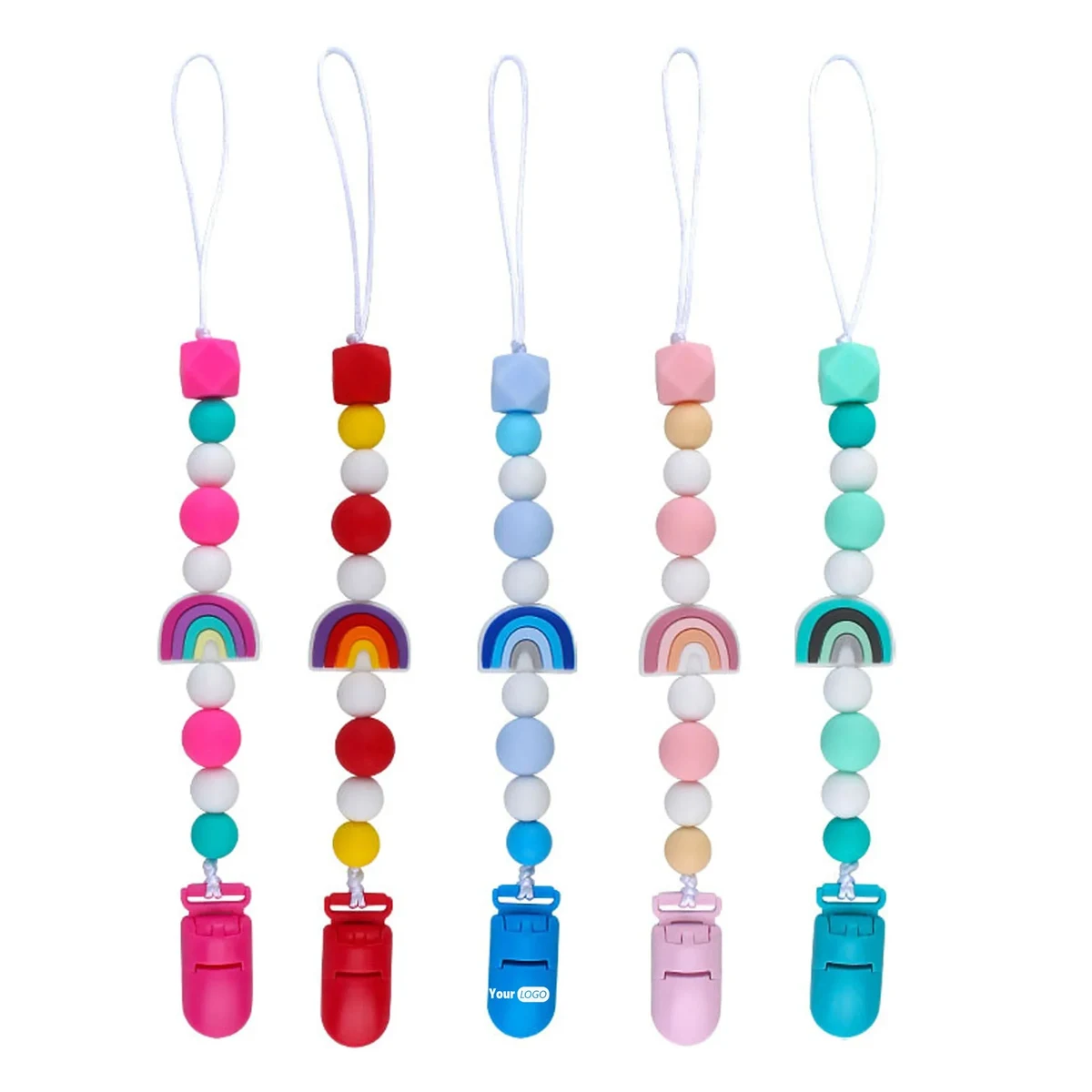 Rainbow Silicone Pacifier Chain 1
