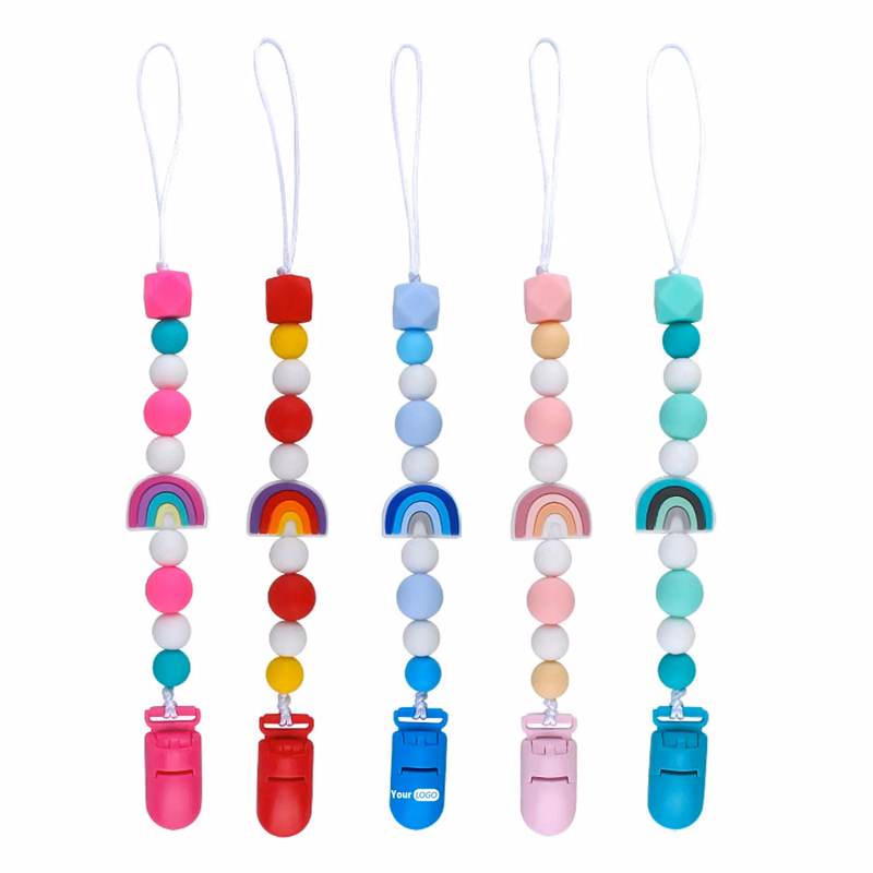 Rainbow Silicone Pacifier Chain