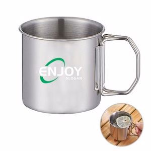 Durable 250ml Foldable Handle Stainless Steel Cup