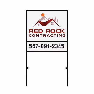 Drop In Outdoor Double Sided Full Color Corrugated Yard Sign and H-Stake (24"x18") w/ (24"x6") Rider