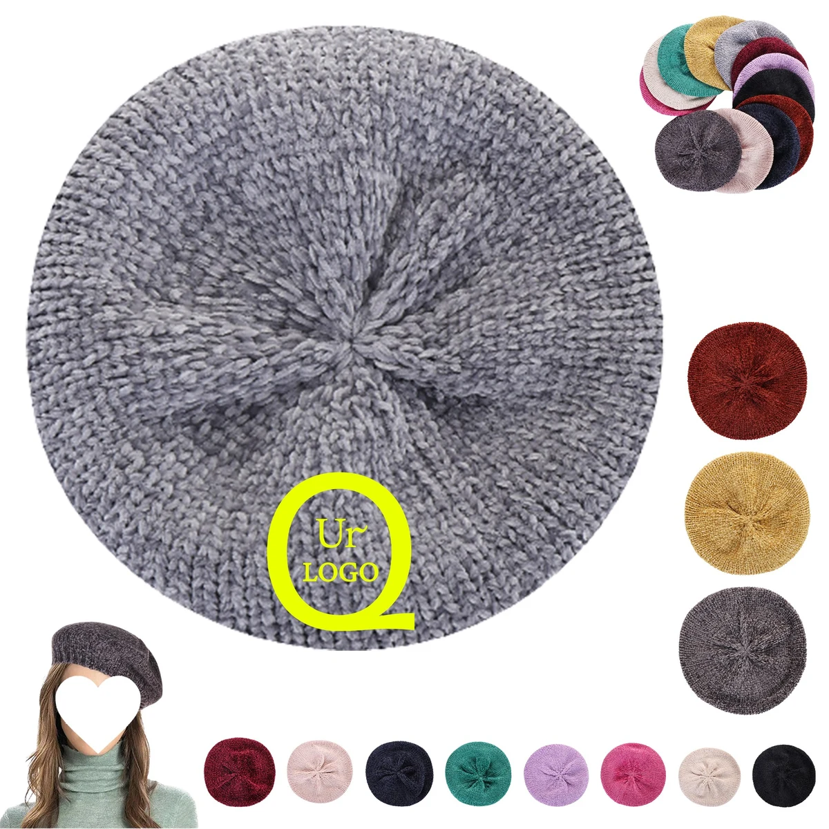 Knitted Beret Hat 1
