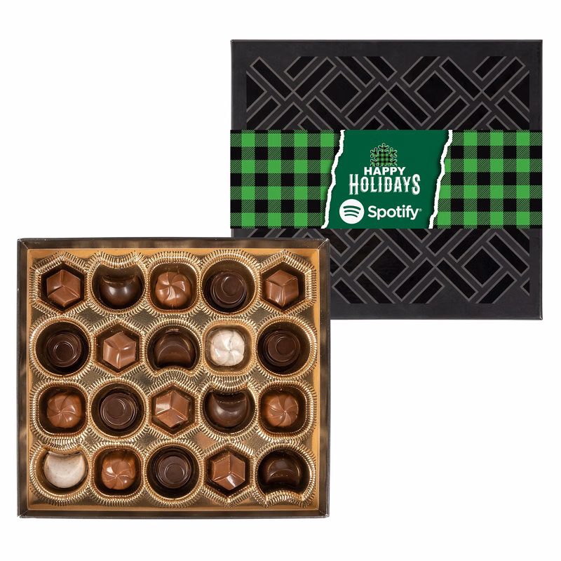 Gourmet Chocolate Truffles Gift Box with Full Color Band - 20 pc