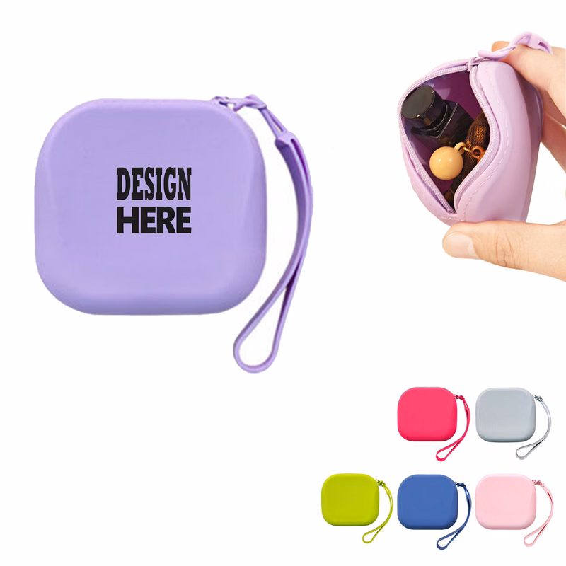 Custom Logo Silicone Zipper Pouch