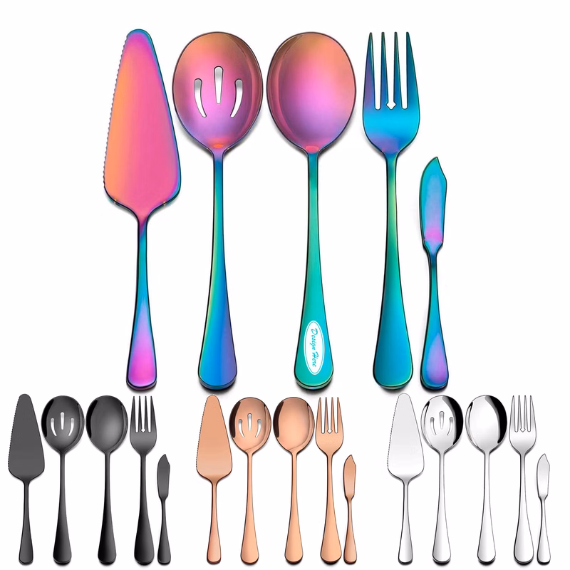 Stainless Steel Self-Serving Spoon and Fork Set