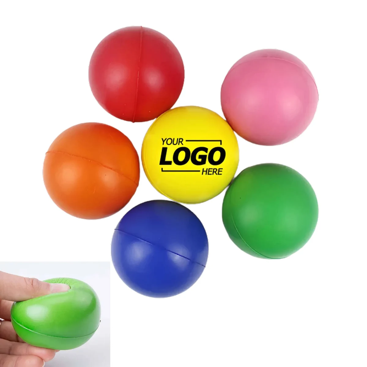 Round Colorful PU Foam Stress Ball 1