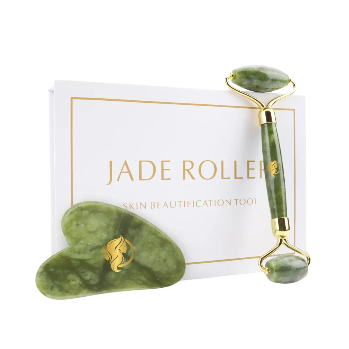 High Quality Jade Face Roller and Gua Sha Gift Set 1