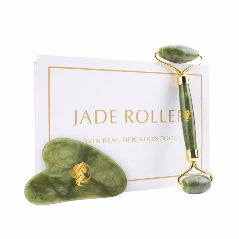 High Quality Jade Face Roller and Gua Sha Gift Set