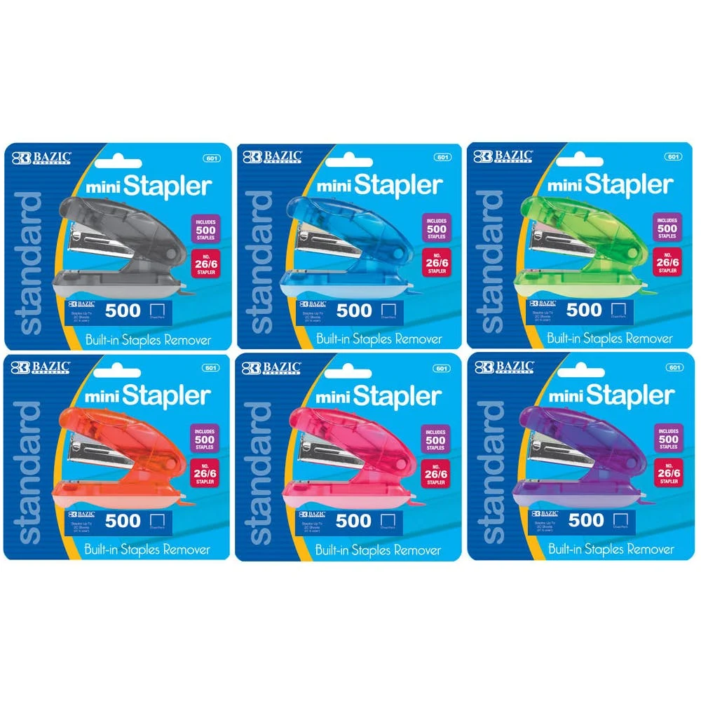 Mini Stapler Sets - Standard Staples Included Assorted Colors 1