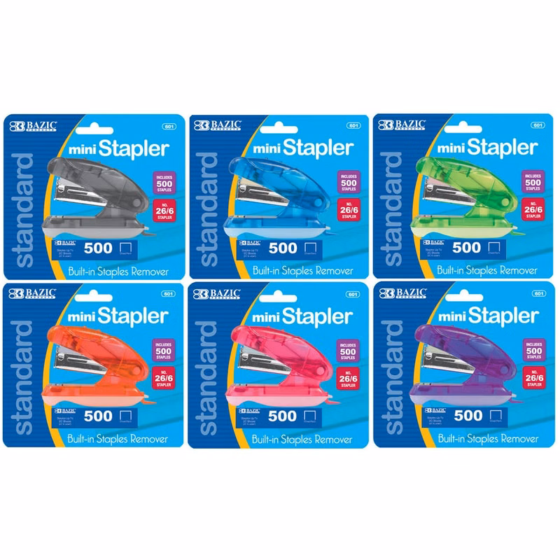 Mini Stapler Sets - Standard Staples Included Assorted Colors