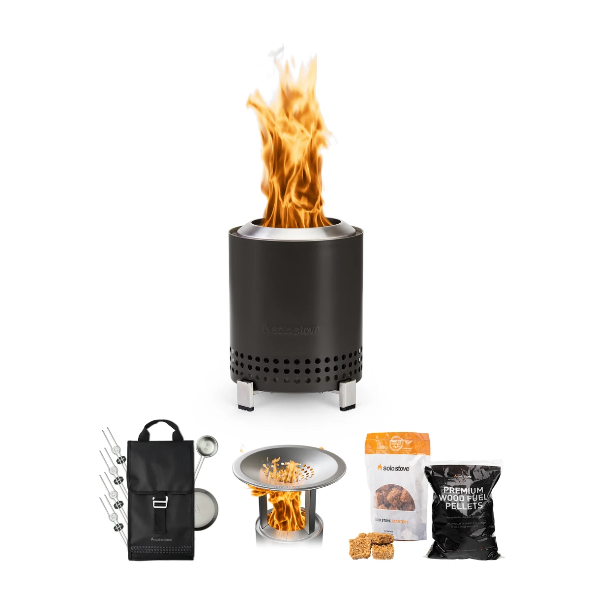 Solo Stove - Mesa 5" Tabletop Fire Pit - Roasty n Toasty Bundle (Ash) 1