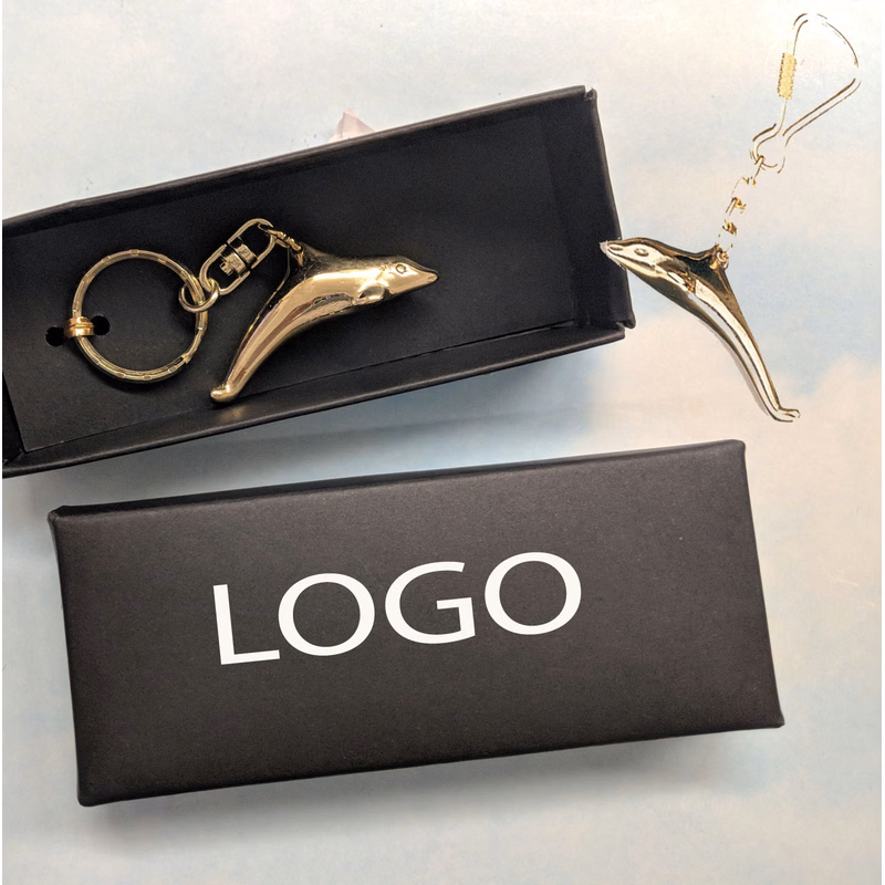 Brass Nautical Binnacle Keychain In Gift Box