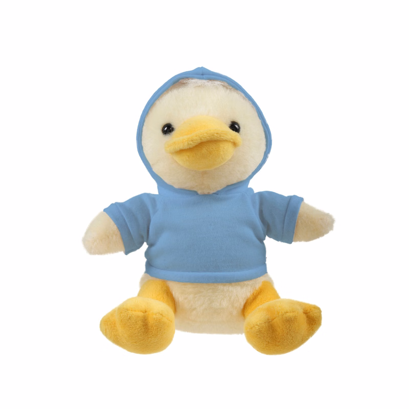 Soft Plush Sitting Duck wearing a Hoodieoodie