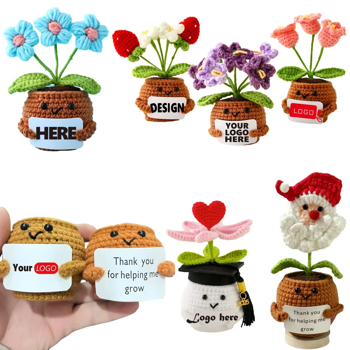 Heartwarming Hand Knitted Crochet Potted Plant Ornament 1
