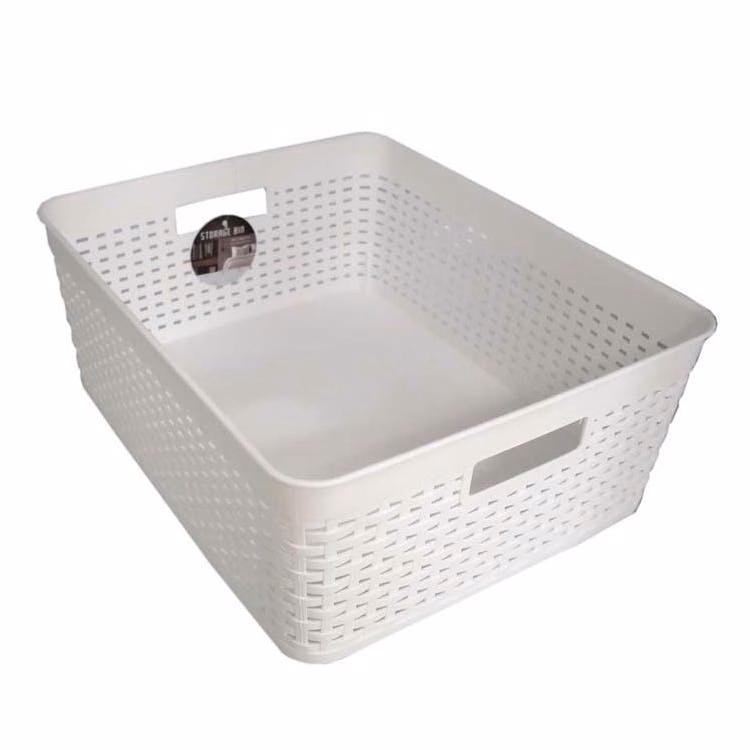 Storage Bins - White 14" x 11.4" x 5.3"