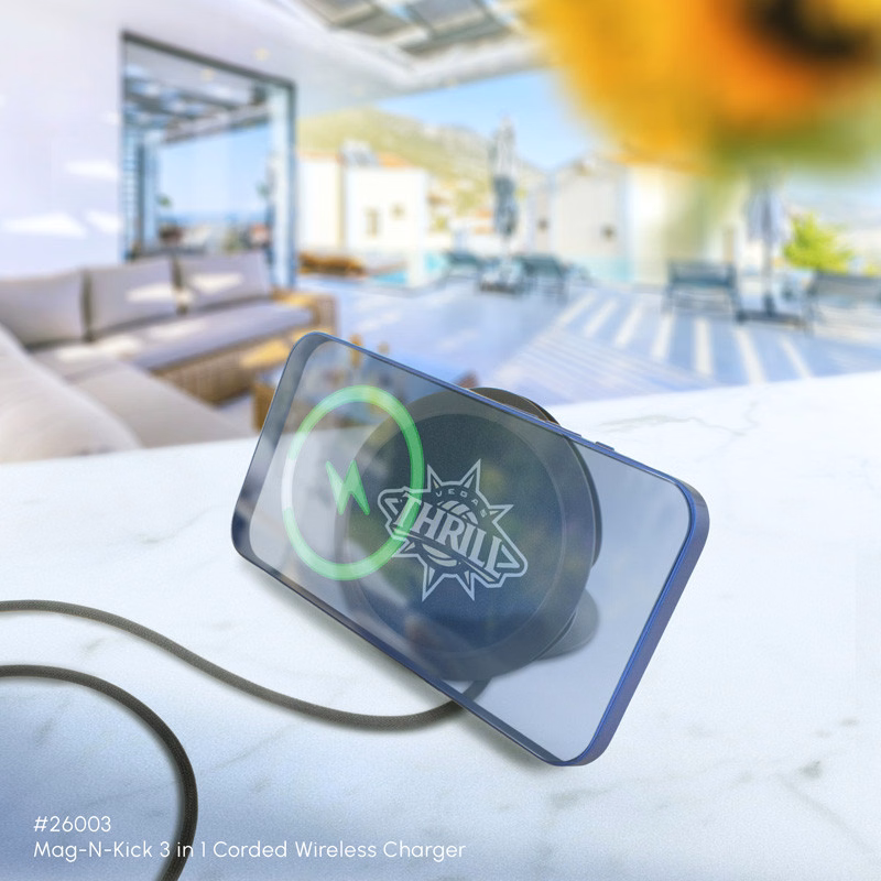 Mag-N-Kick 3 in 1 Corded Wireless Charger