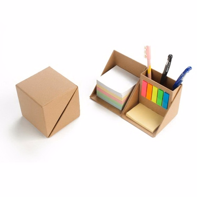 Eco Memo Pad With Ccardboard Pen Holder