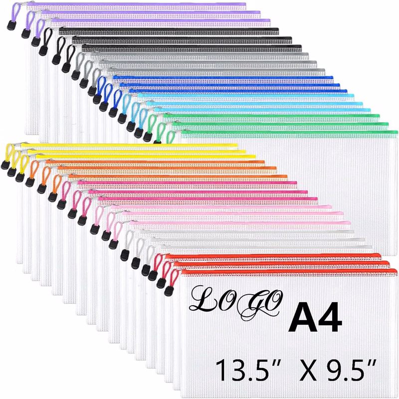 A4 Mesh Zipper Pouch Document Bag