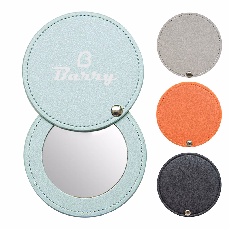 PU Circular Flippable Makeup Mirror