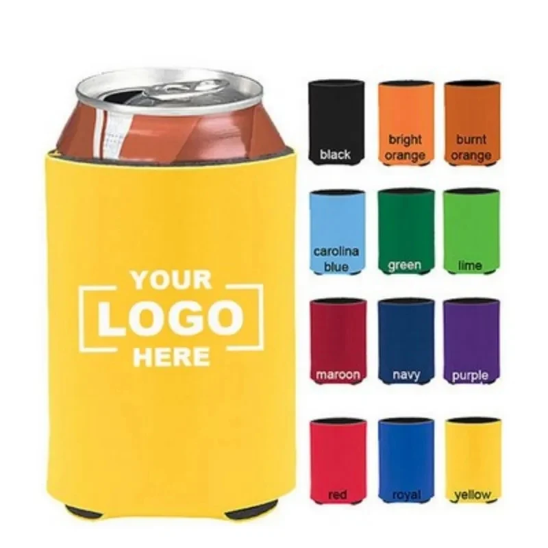 Insulated Bottomed Zipper Can Covers, custom koozie with logo imprint 1
