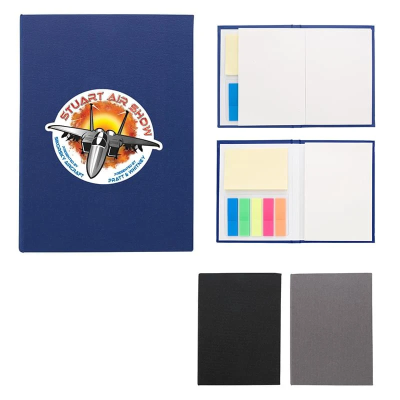 Notepad with Neon Sticky Notes and Flags 1