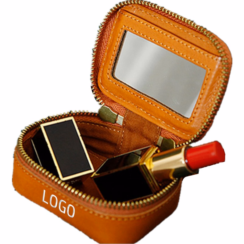 Leather Lipsticks With Mirror Organizer