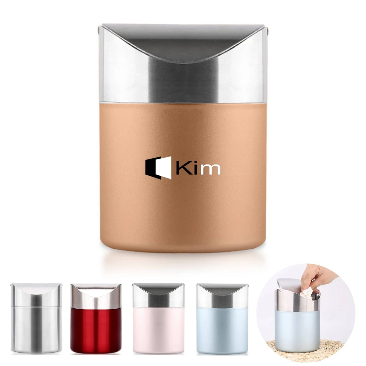 Stainless Steel Desktop Trash Can 1