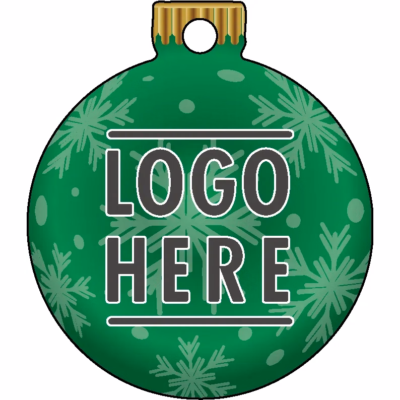 1/4" Recycled Wood Ornaments-Bulb 2 - Snowflake - Green