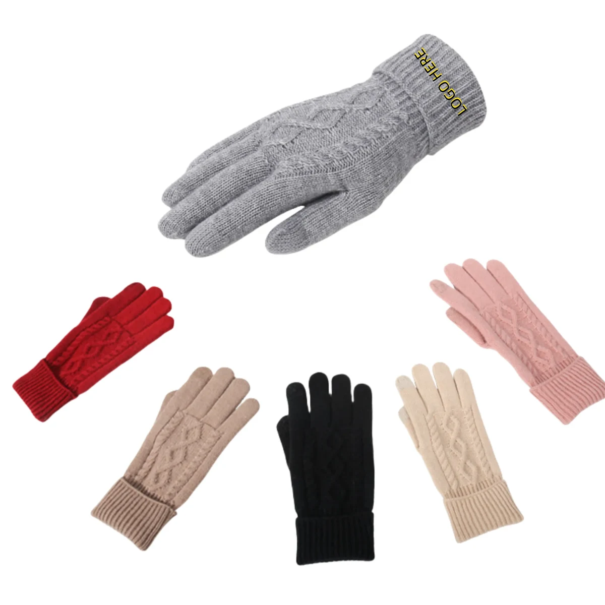 Touchscreen Compatible Knitted Gloves 1