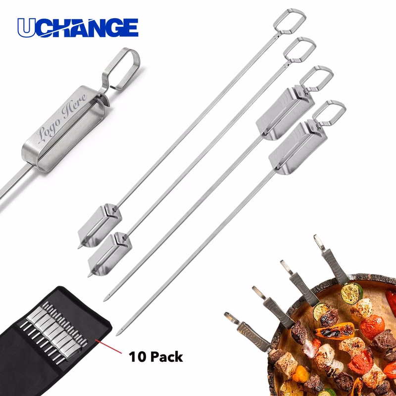 BBQ Flat Skewer with Push Bar