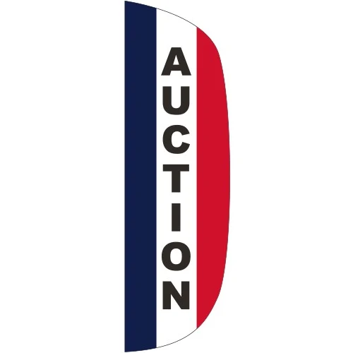 "AUCTION" 3' x 10' Message Flutter Flag 1