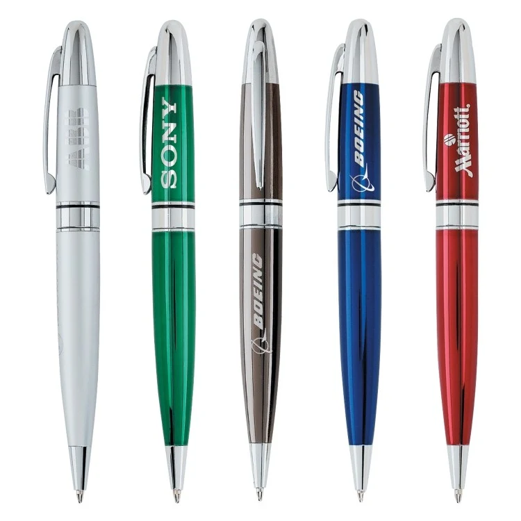 Chromium Solid Brass Twist Action Ballpoint Pen 1