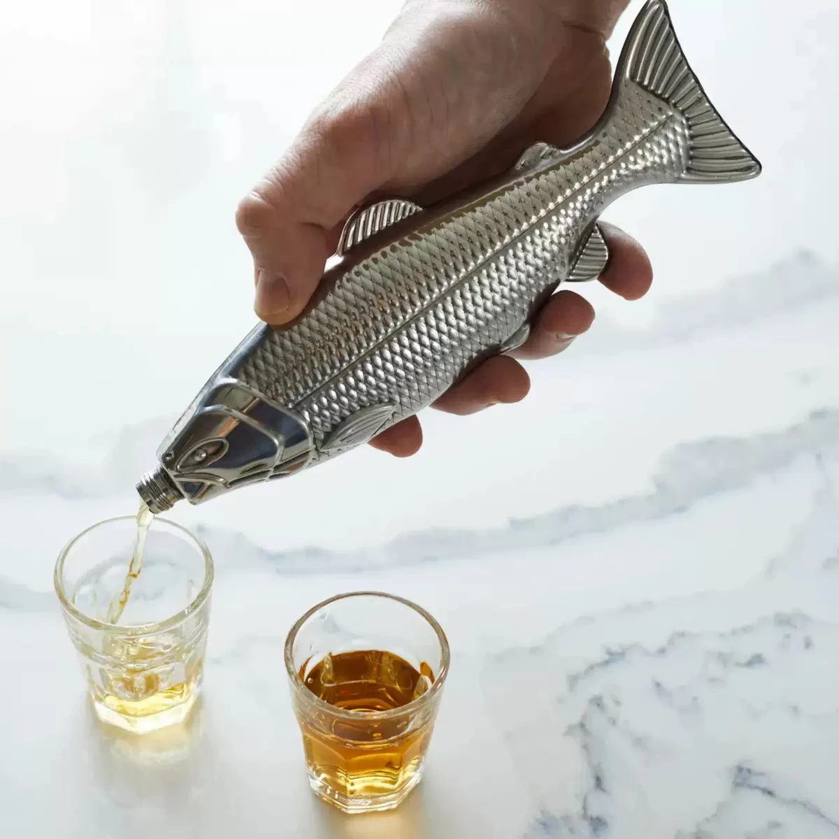 4 oz Stainless Steel Fish Flask 1